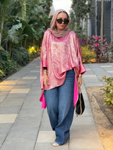 Golden pink shimmery poncho