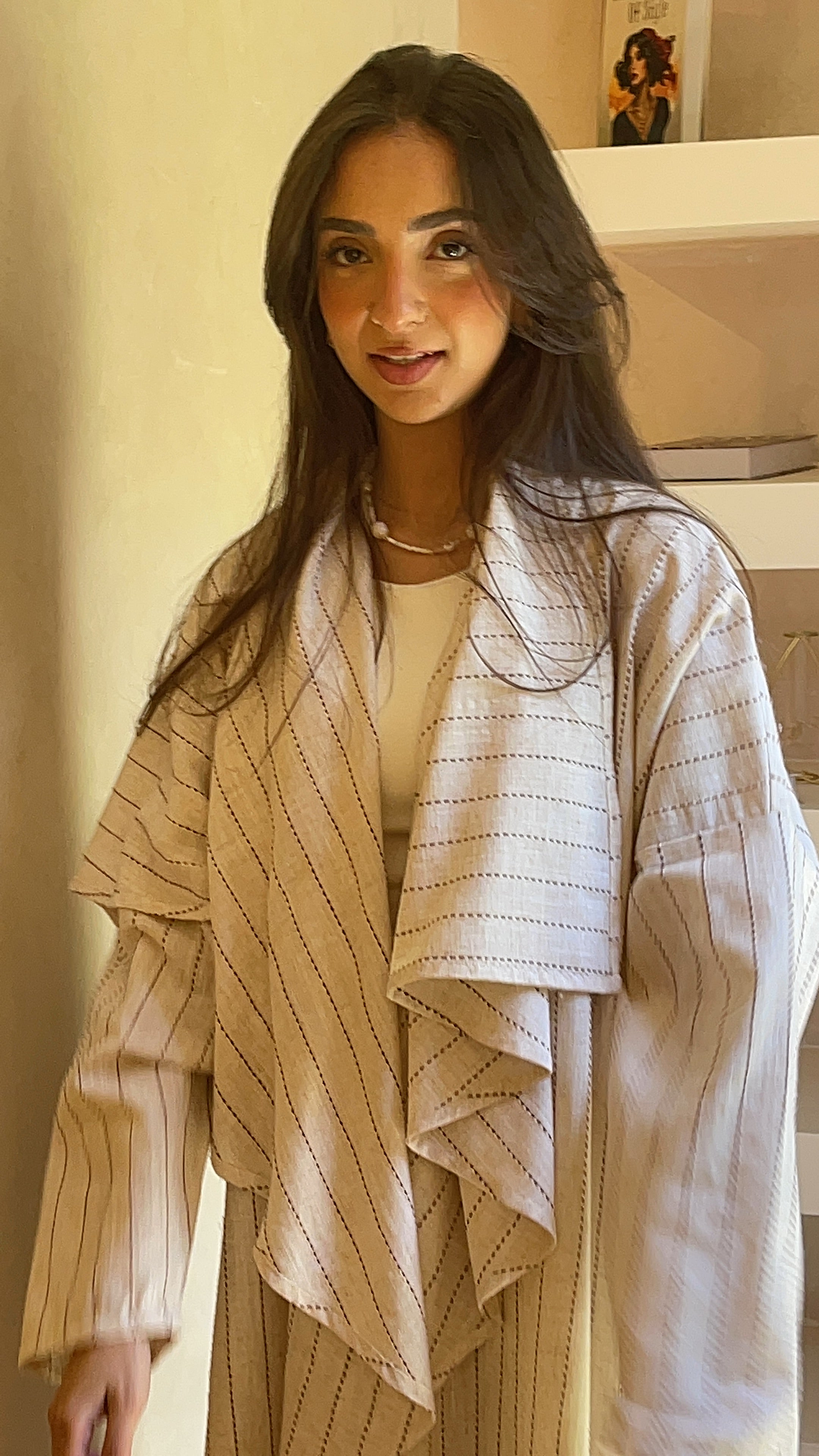 Linen symmetrical kimono