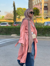 Simon shimmery satin trench