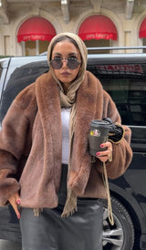 "Cocoa Rich Faux Fur Jacket”