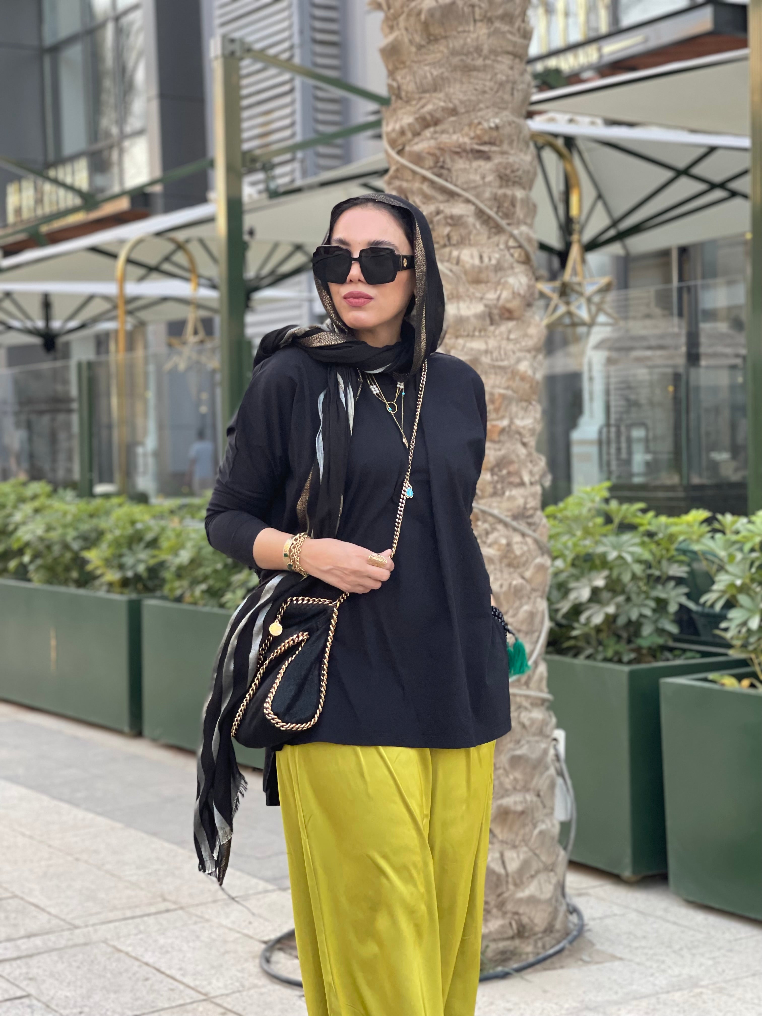 Silk satin apple green pants