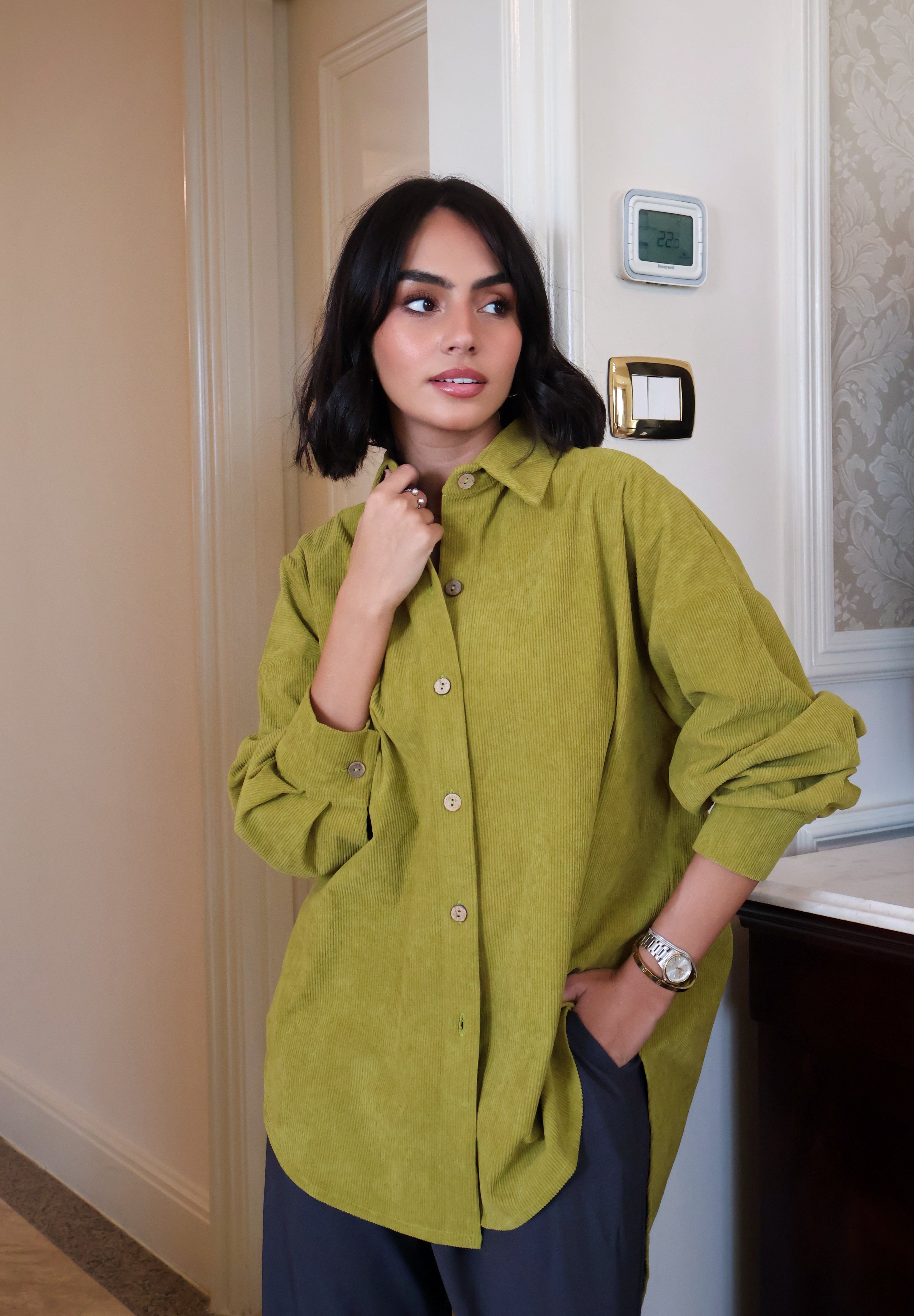 Mustrad corduroy shirt