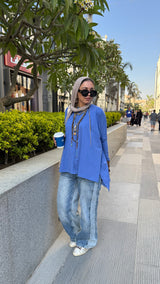 Light blue Premium cotton top