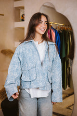 Sophia oversized stitched cropped jacket