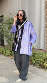 Taftah cardigan in Mauve