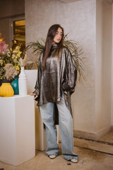 Golden shimmery poncho