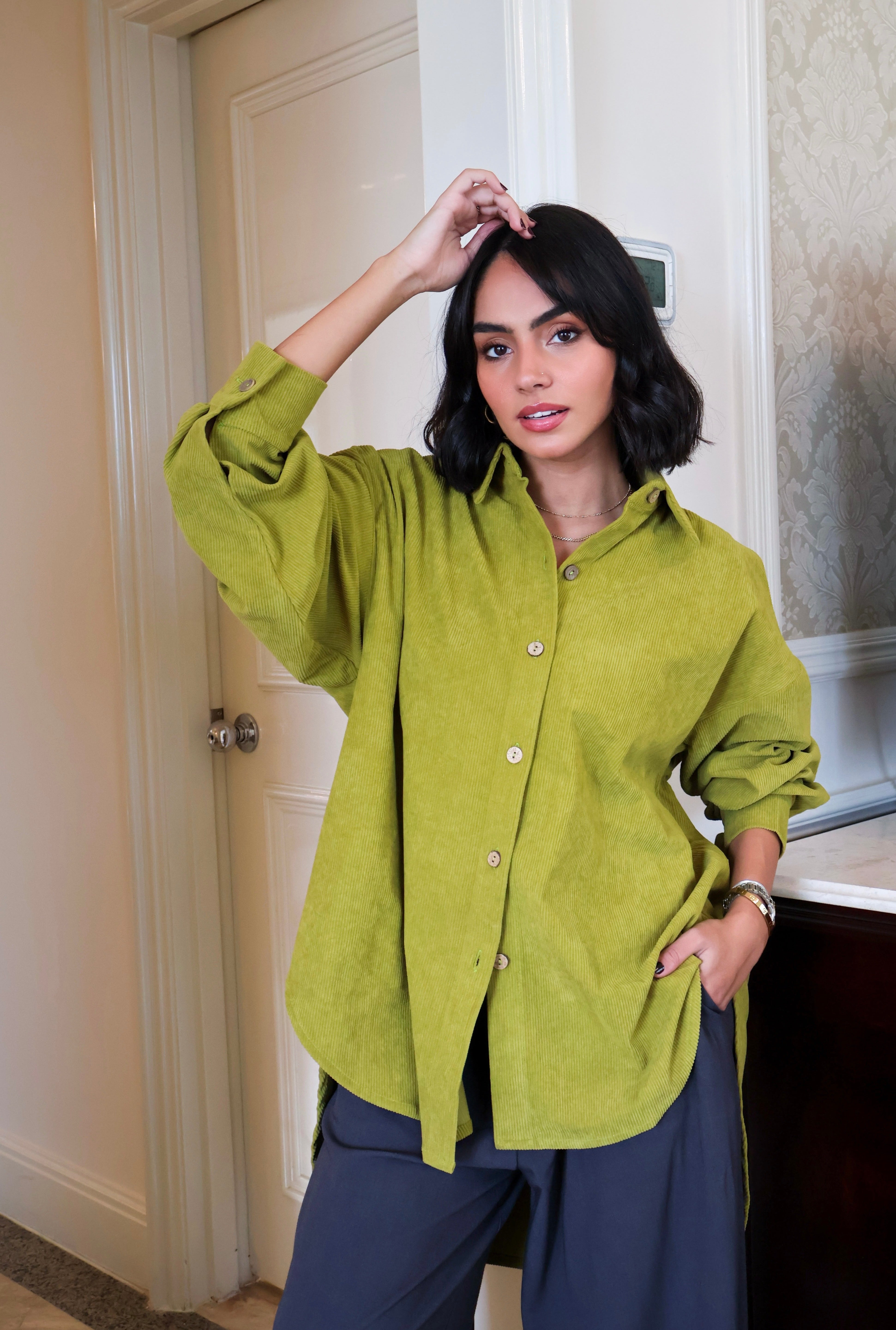 Mustrad corduroy shirt