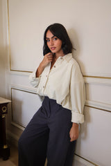 Crème corduroy  velvet shirt