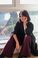 Burgundy tailored pants