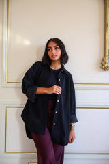 Black corduroy velvet shirt