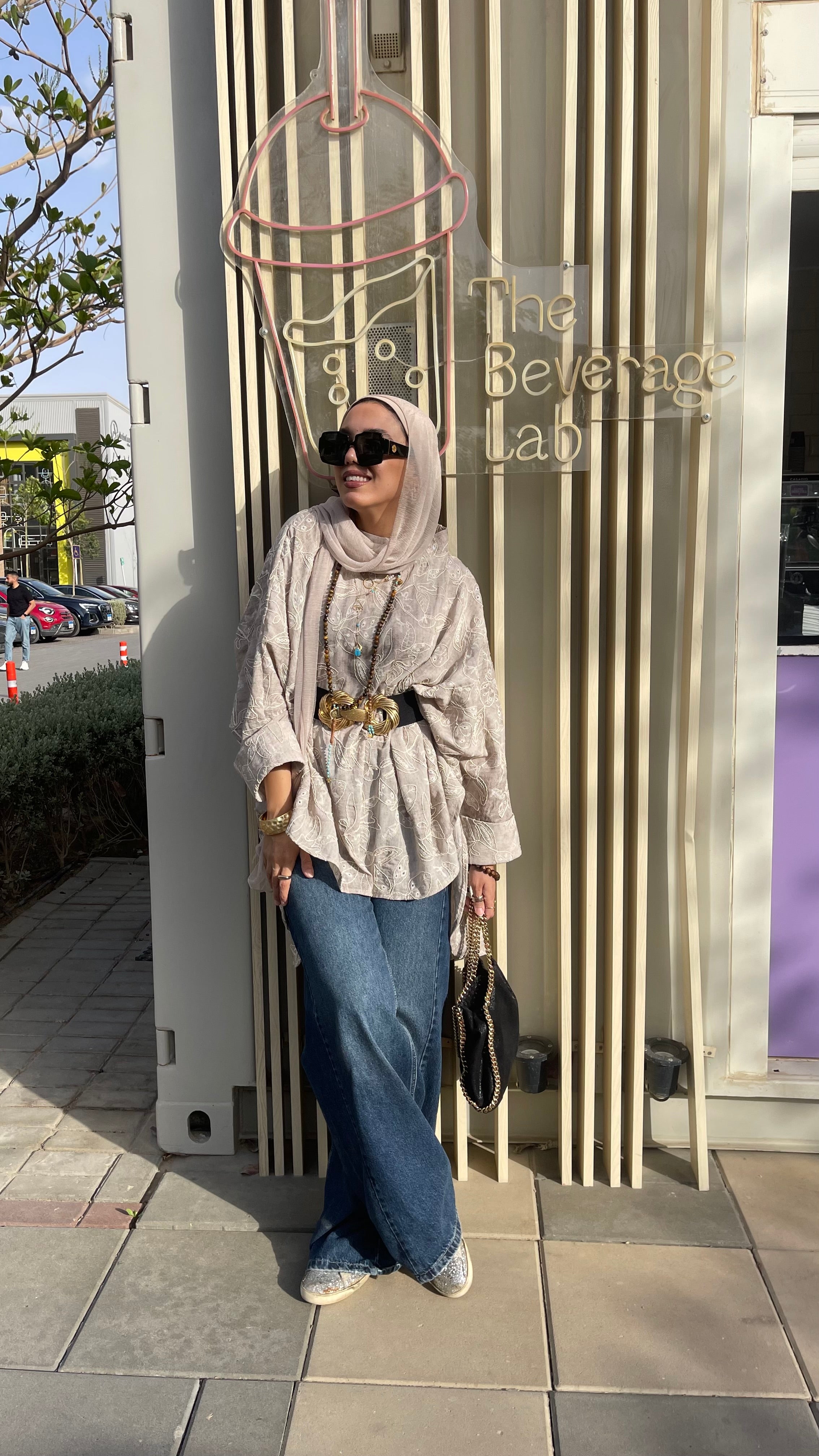 Cafe Premium pure linen stitched poncho