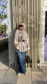 Cafe Premium pure linen stitched poncho