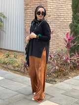 Silk satin oxide pants