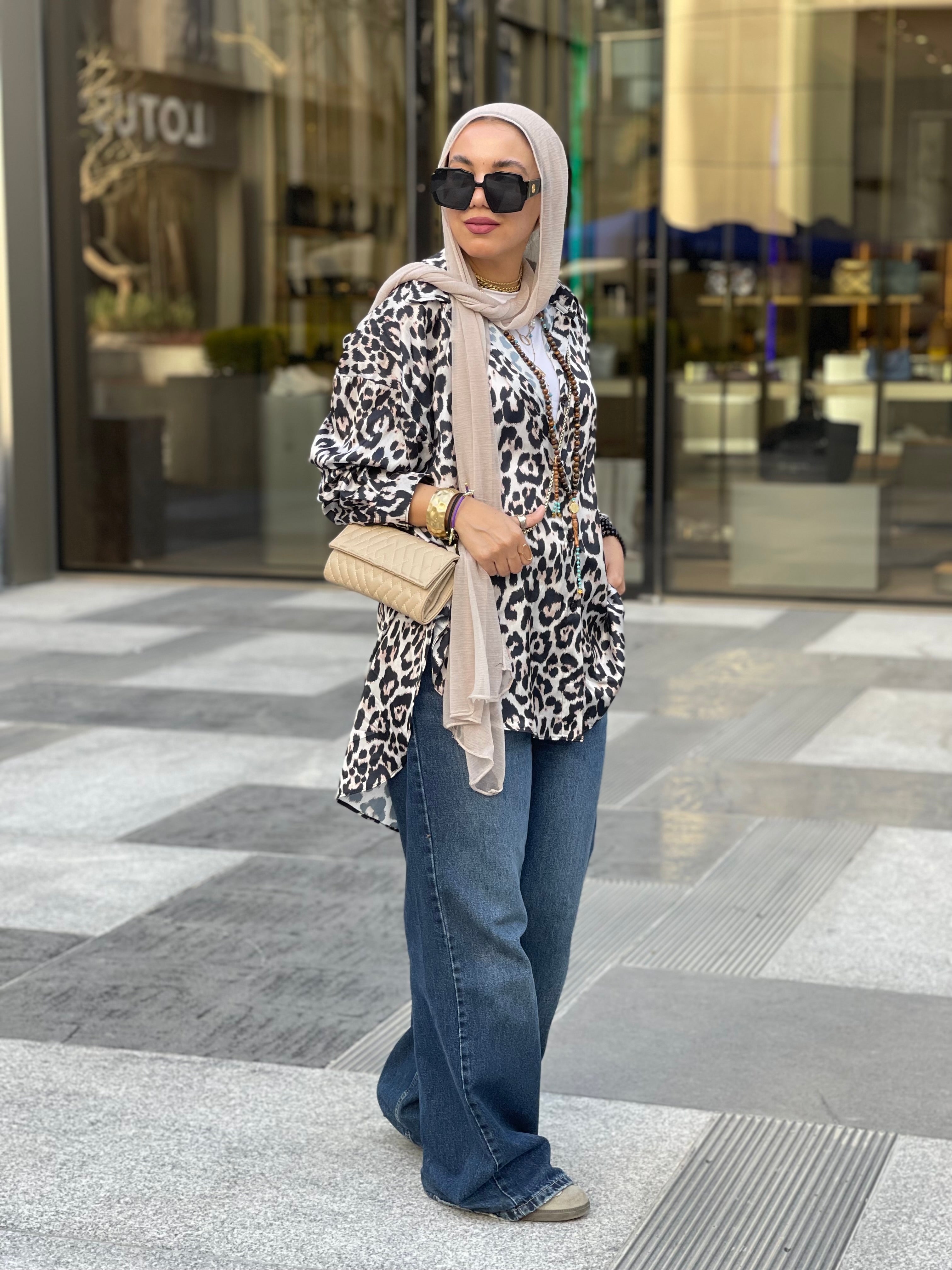 Leopard  satin chemise