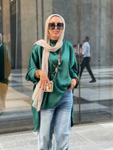 Royal green satin poncho(it’s not allowed to order multiple satin items to try)