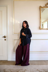 Black corduroy velvet shirt