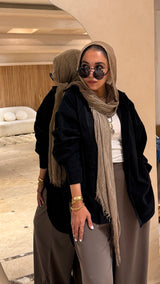 Black corduroy velvet shirt