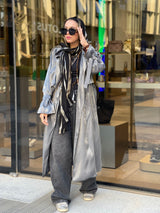 Dark grey Shimmery satin trench