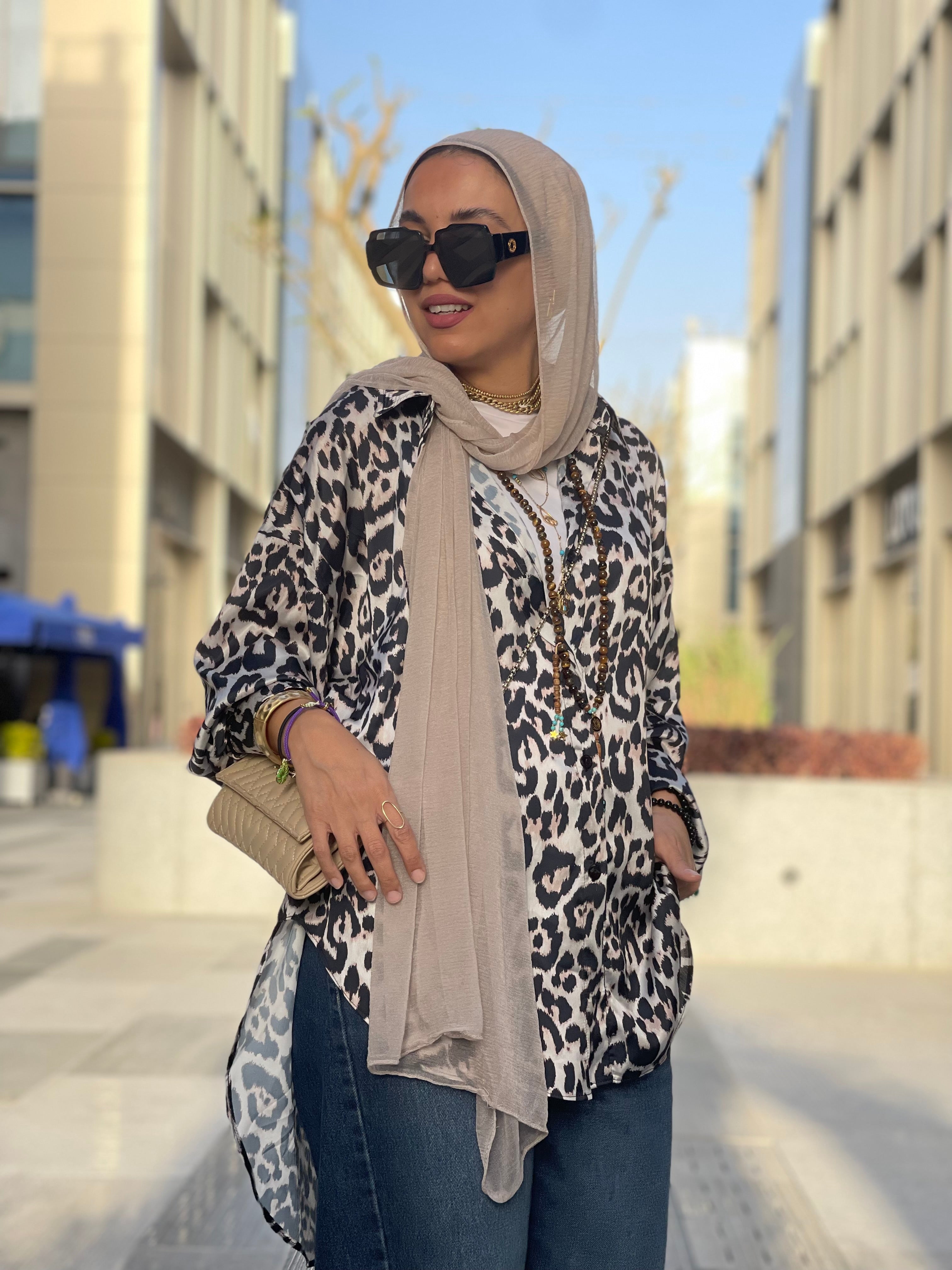 Leopard  satin chemise