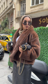 "Cocoa Rich Faux Fur Jacket”