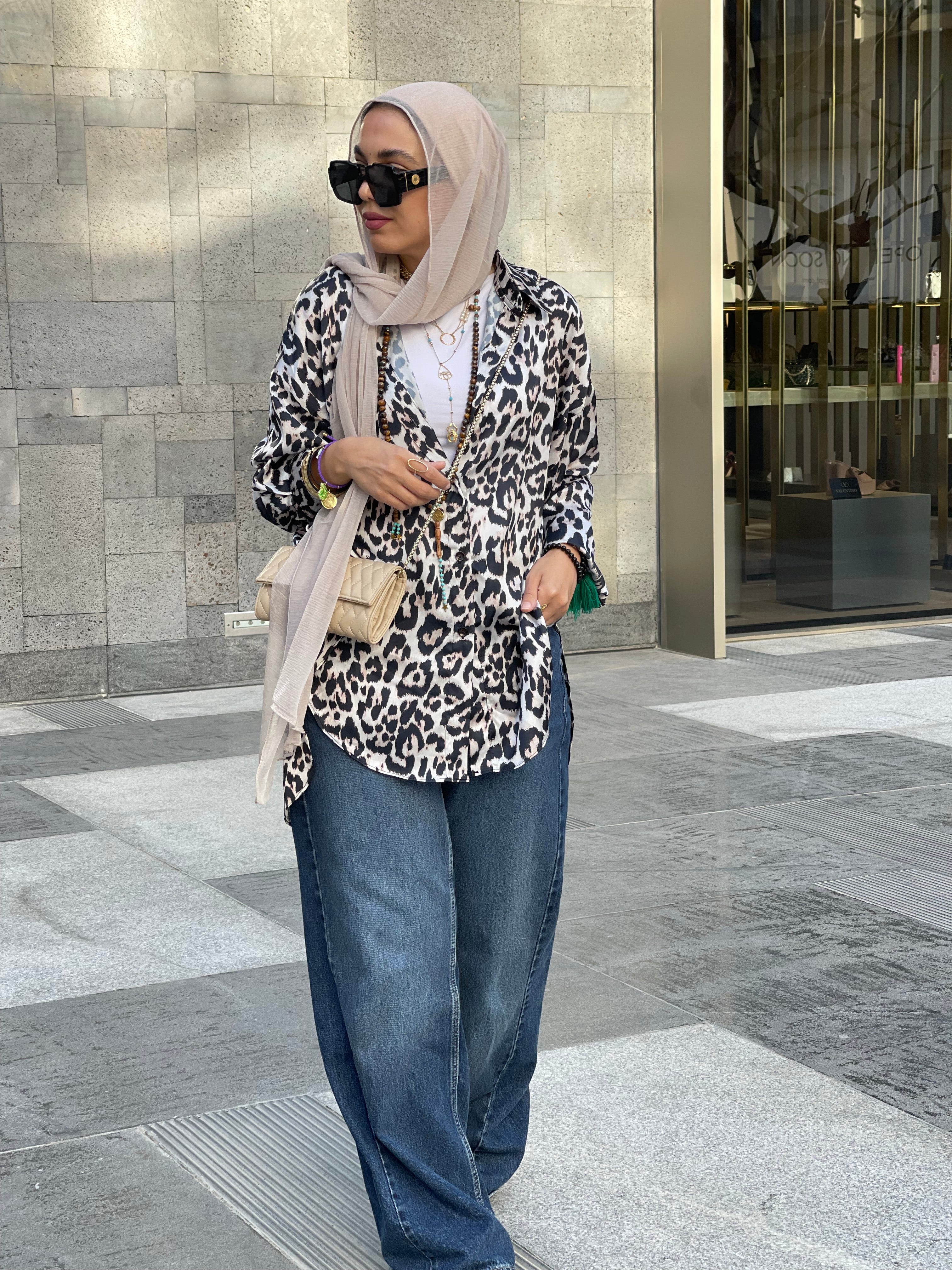 Leopard  satin chemise