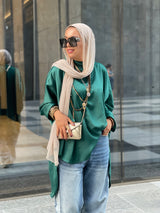 Royal green satin poncho(it’s not allowed to order multiple satin items to try)