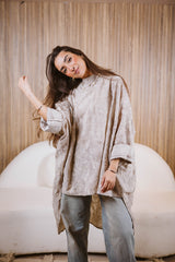 Cafe Premium pure linen stitched poncho