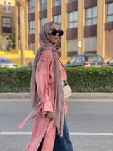 Simon shimmery satin trench