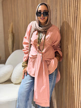 Simon Gabardine tie shirt