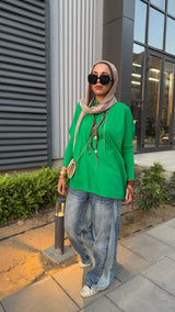 Green premium cotton top