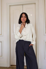 Crème corduroy  velvet shirt