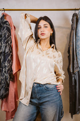 Beige jacquard chemise