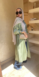 Olive shimmery trench