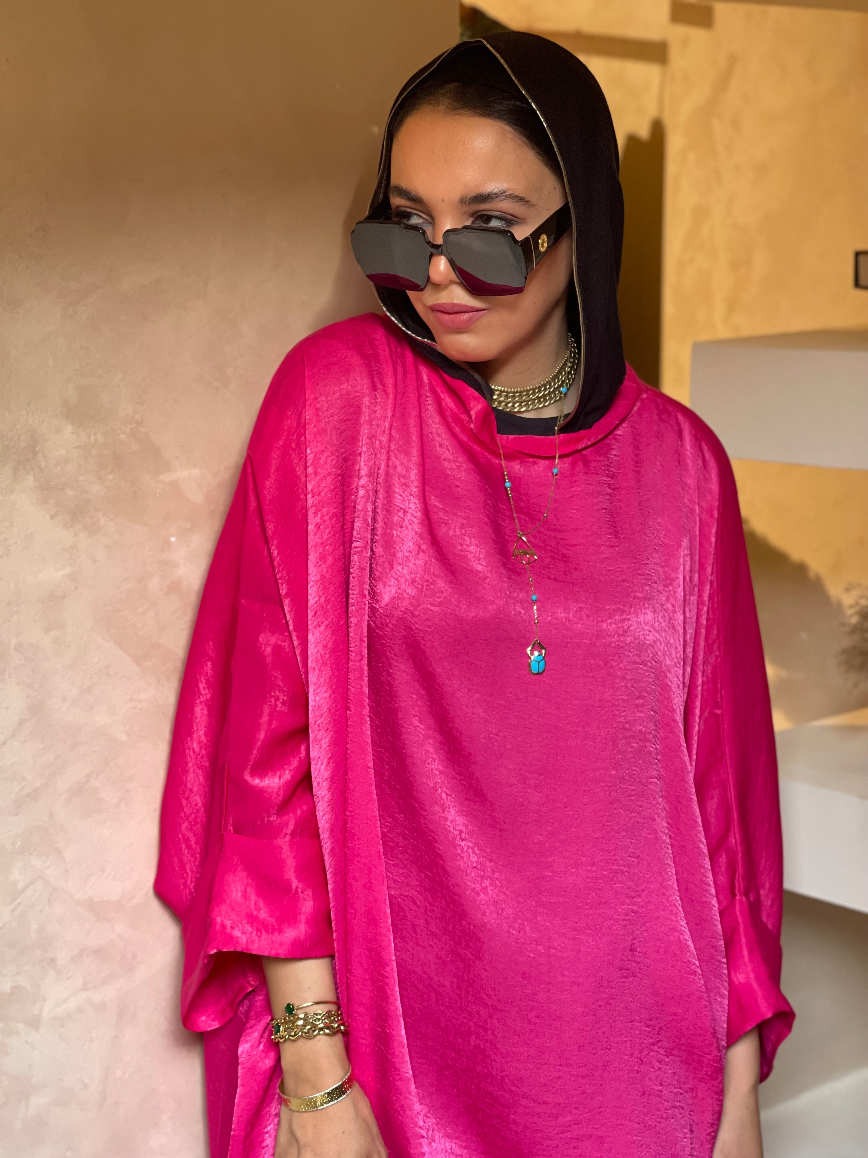 Fuchsia shimmery poncho
