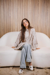 Cafe Premium pure linen stitched poncho