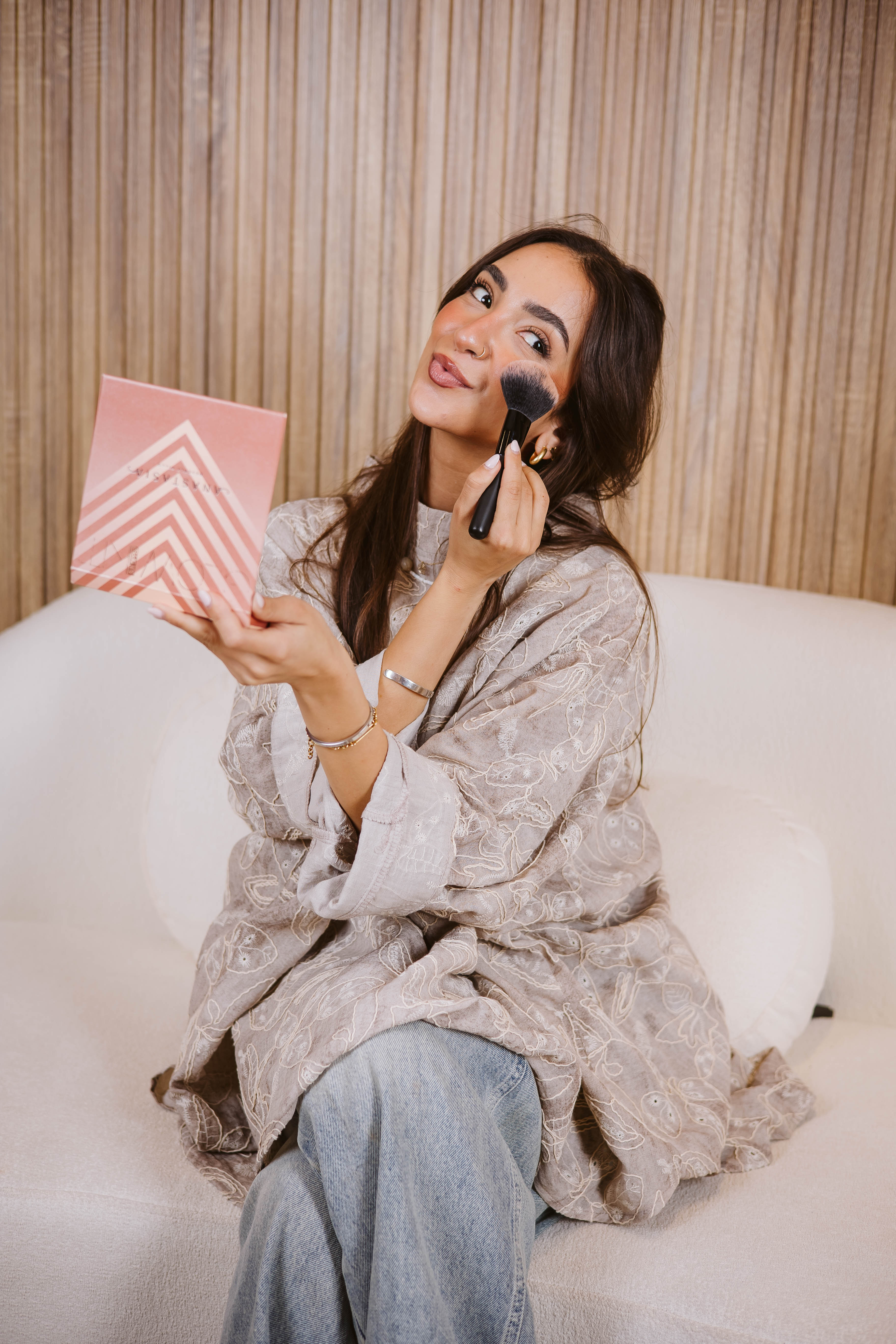 Cafe Premium pure linen stitched poncho