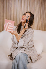 Cafe Premium pure linen stitched poncho