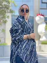 Oversized denim shirt