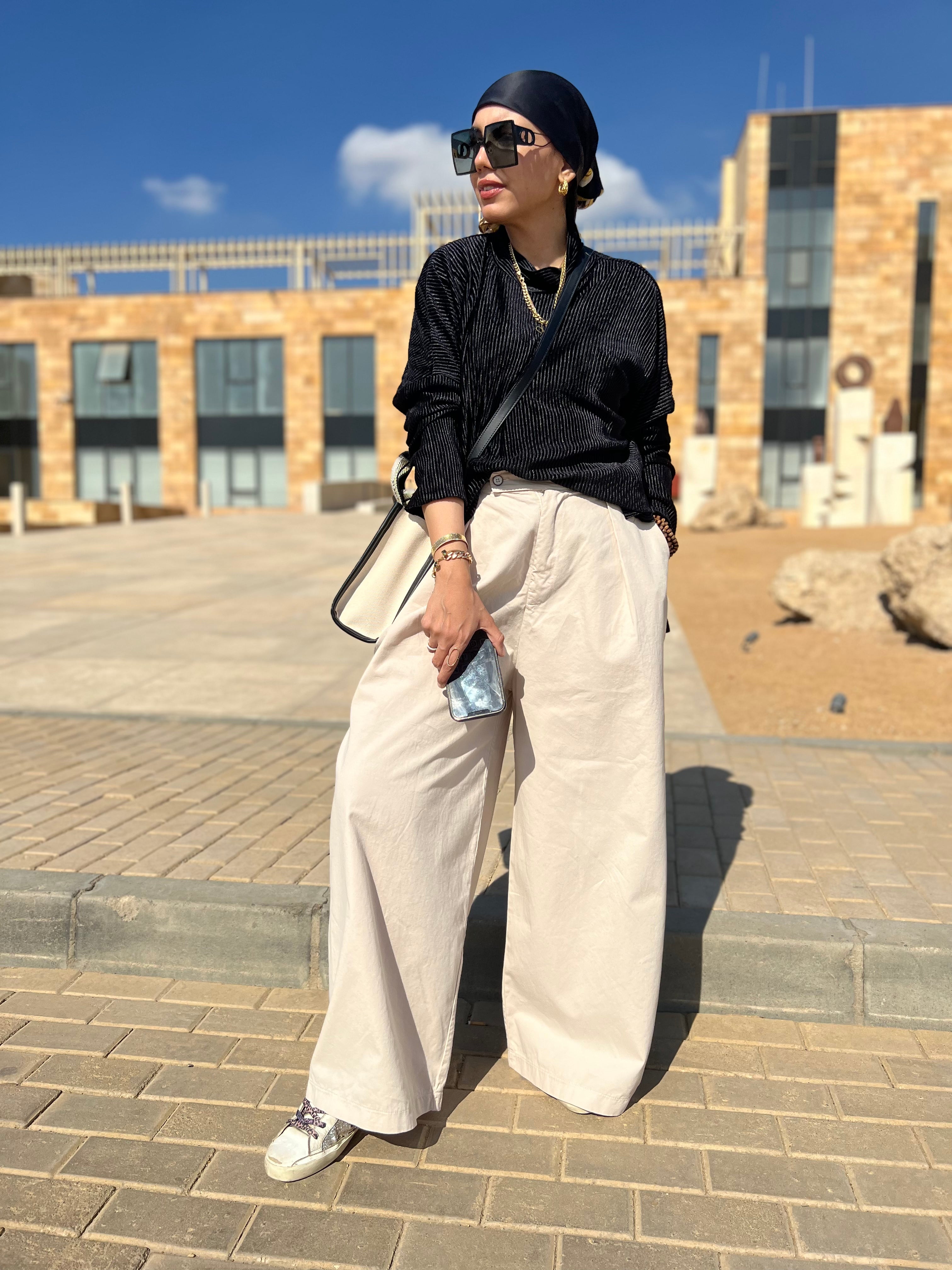 Gabardine beige pants