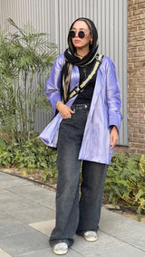 Taftah cardigan in Mauve