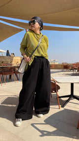 Black gabardine cotton