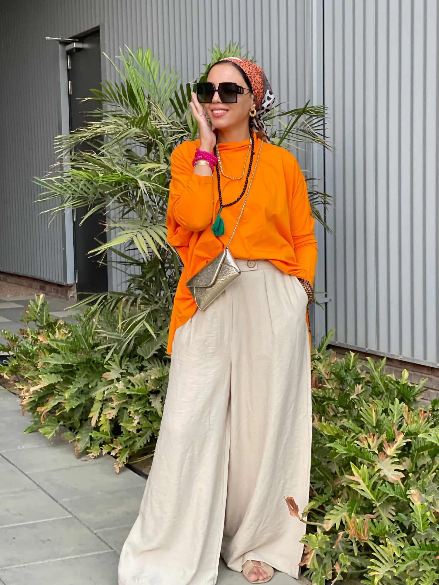 Orange cotton top