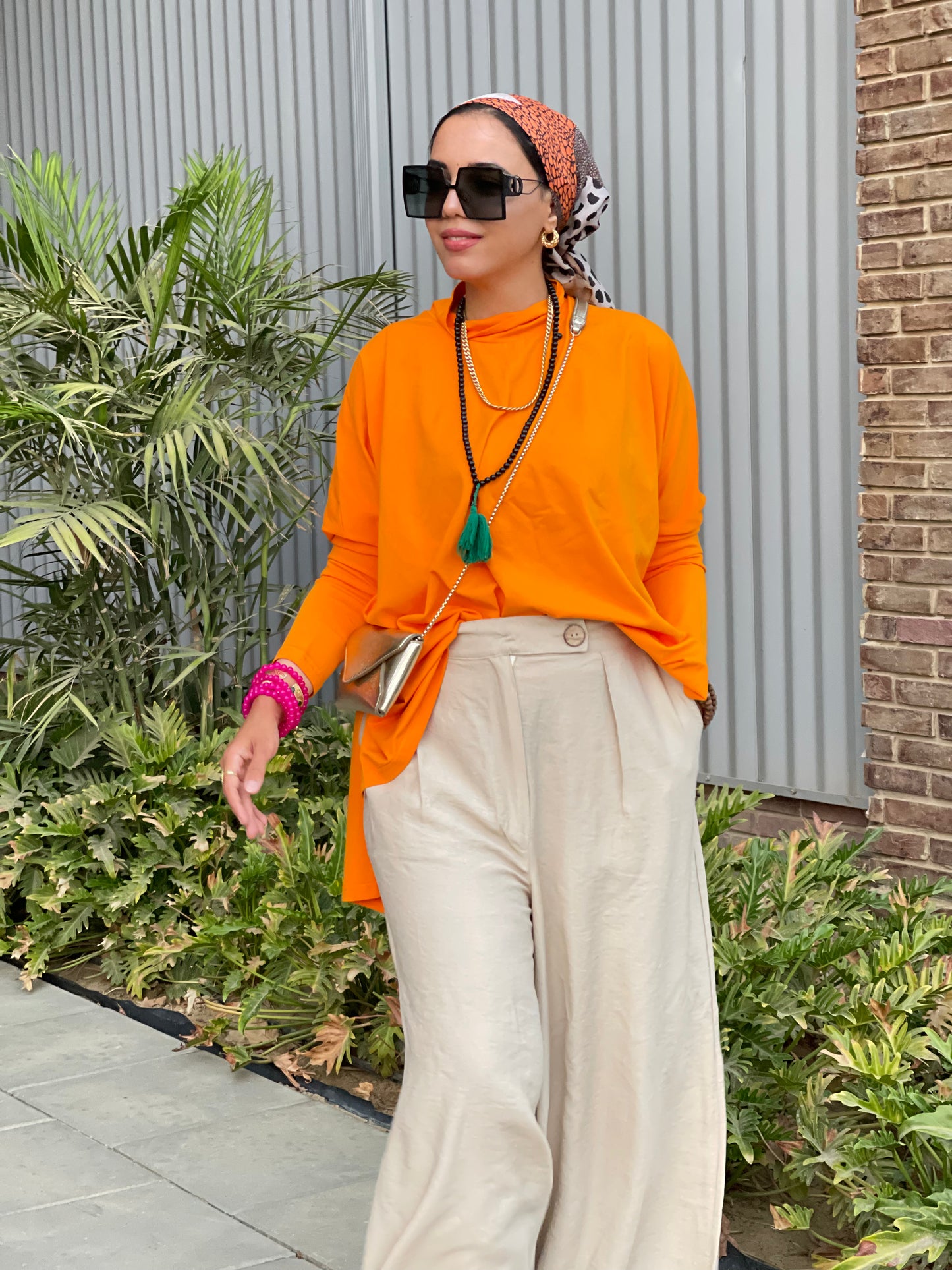 Orange cotton top