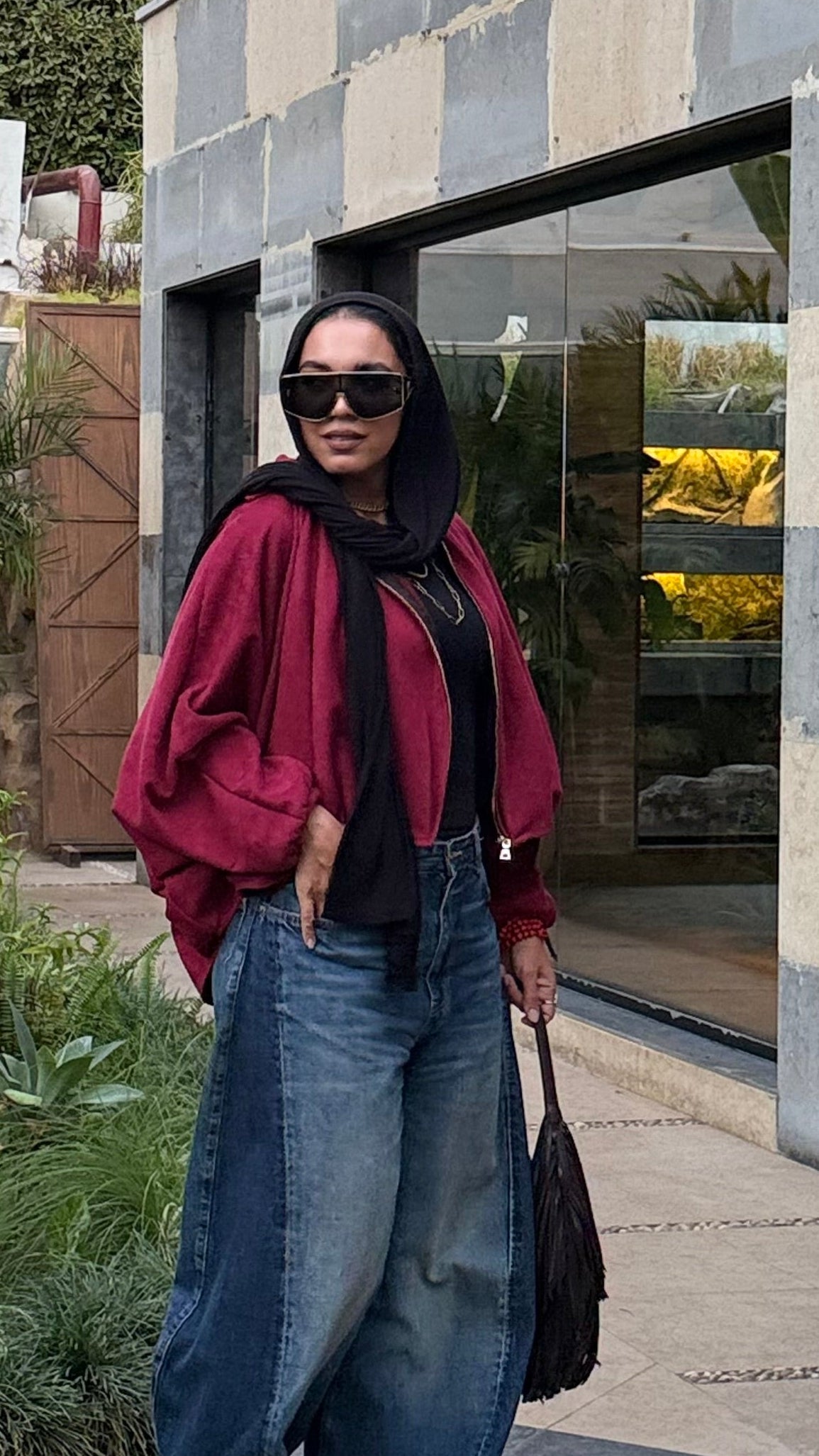 Burgundy suede jacket