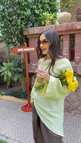 Drama Asymmetrical top - butter yellow
