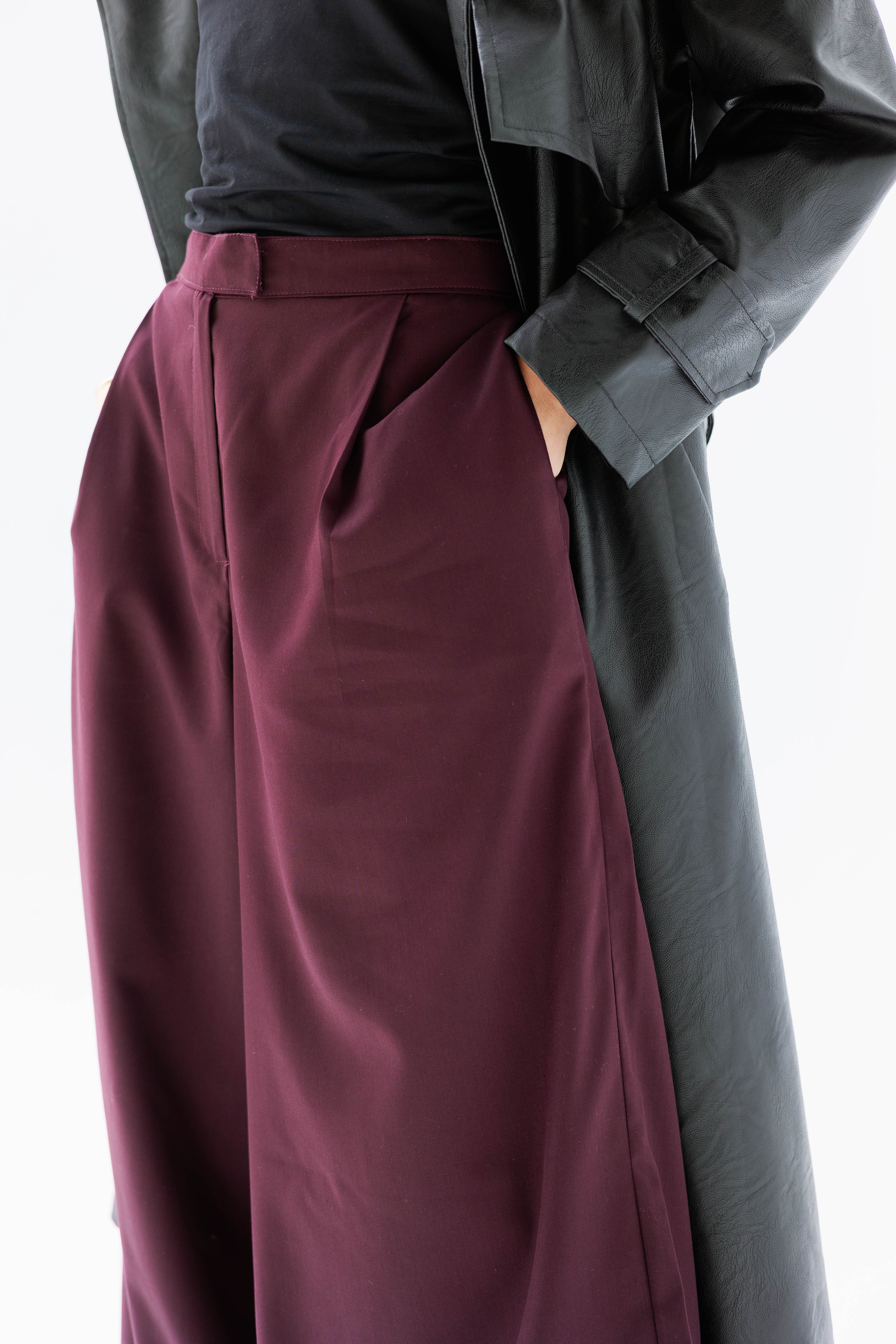 Burgundy tailored pants