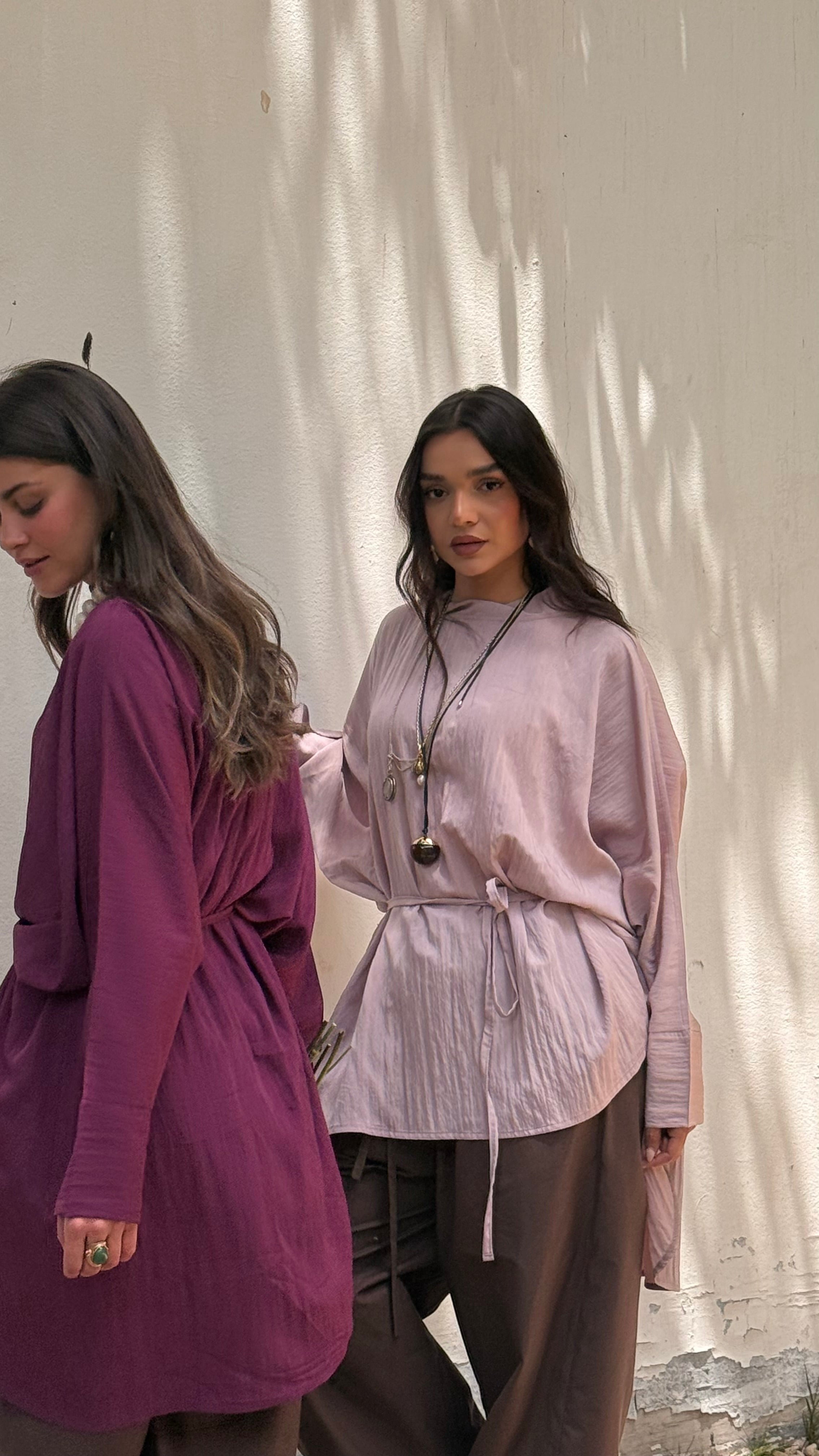 Arwa poncho - Blush pink (100% cotton)