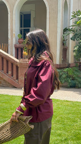 LEENA High Neck shirt - Burgundy