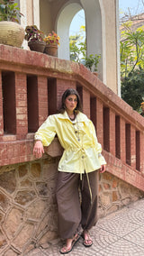 LEENA High Neck shirt - butter yellow