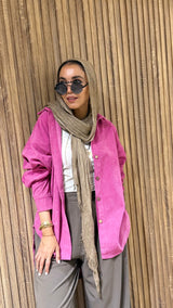 Fuchsia corduroy shirt